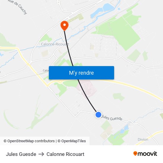Jules Guesde to Calonne Ricouart map