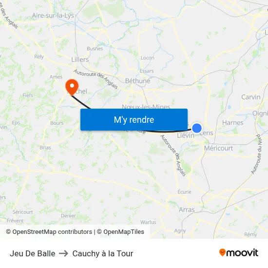 Jeu De Balle to Cauchy à la Tour map