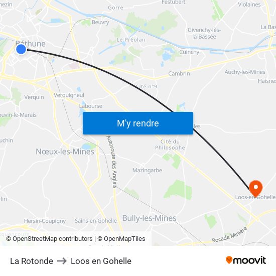 La Rotonde to Loos en Gohelle map