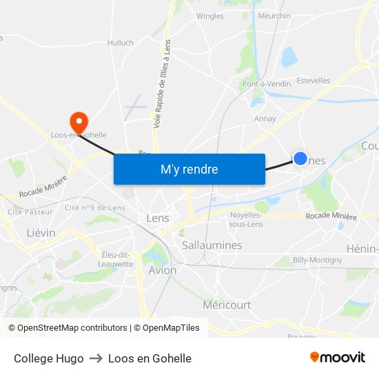 College Hugo to Loos en Gohelle map