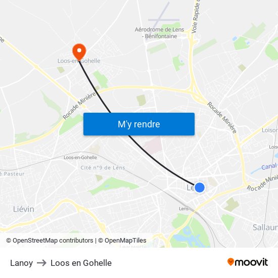 Lanoy to Loos en Gohelle map