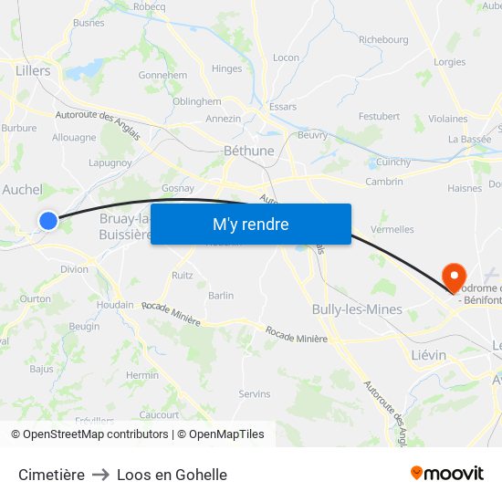 Cimetière to Loos en Gohelle map