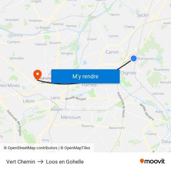 Vert Chemin to Loos en Gohelle map