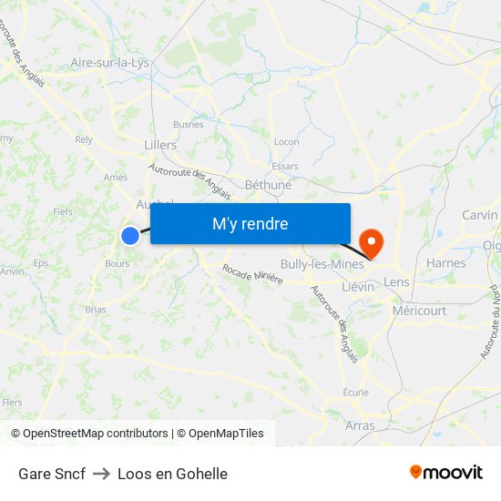 Gare Sncf to Loos en Gohelle map