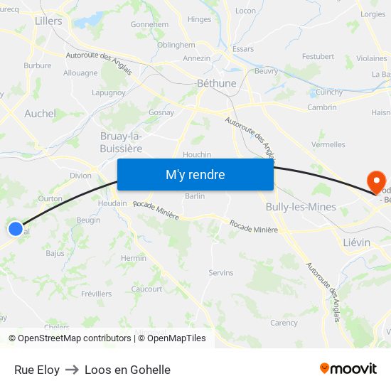 Rue Eloy to Loos en Gohelle map