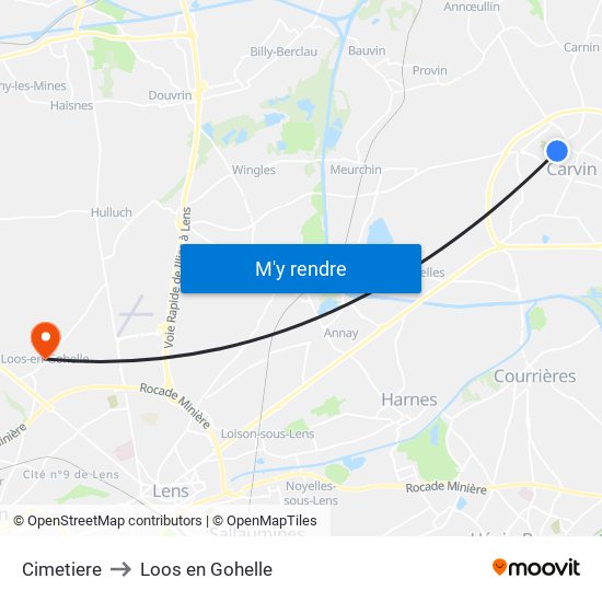 Cimetiere to Loos en Gohelle map