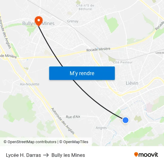 Lycée H. Darras to Bully les Mines map