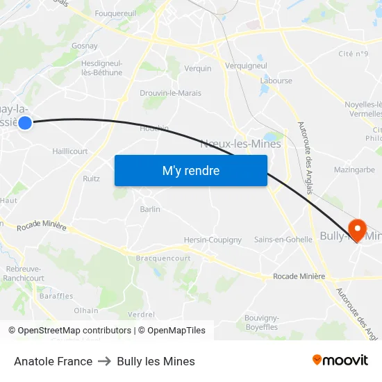 Anatole France to Bully les Mines map