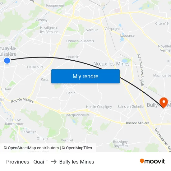 Provinces - Quai F to Bully les Mines map