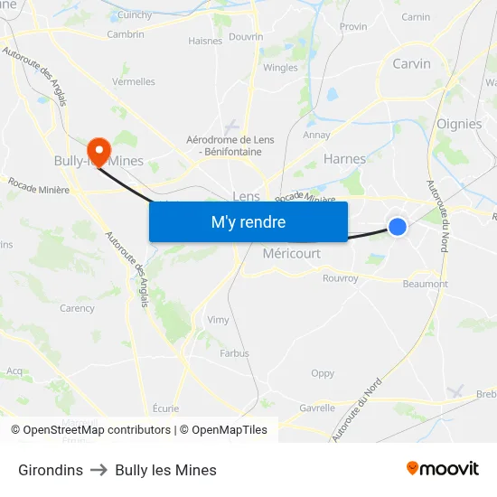 Girondins to Bully les Mines map