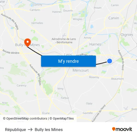 République to Bully les Mines map