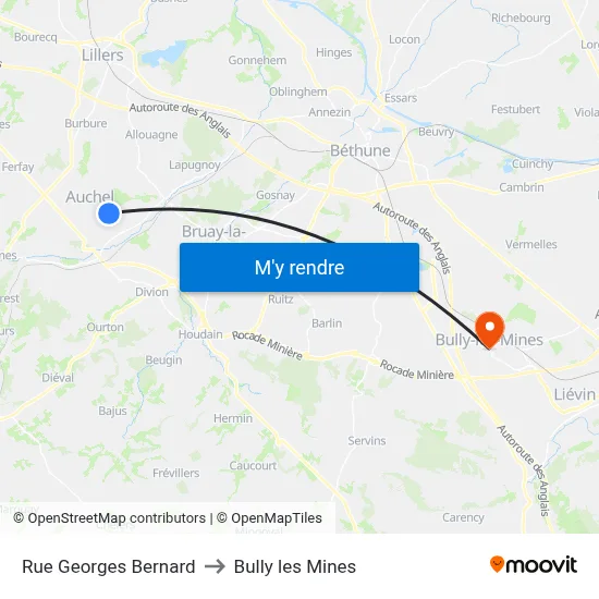 Rue Georges Bernard to Bully les Mines map