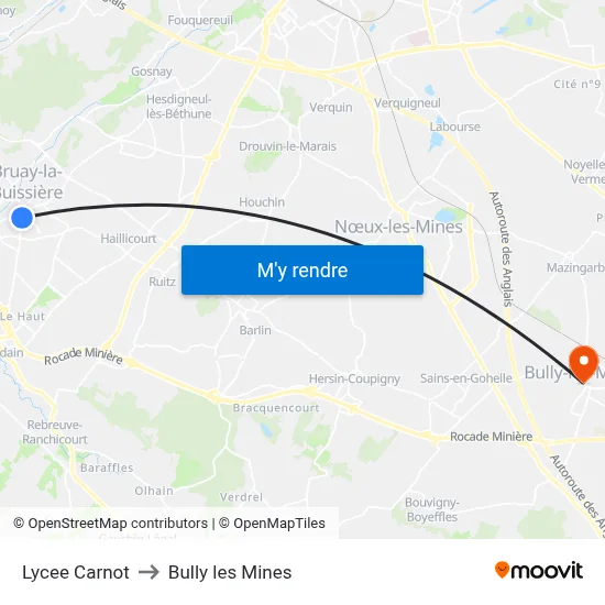 Lycee Carnot to Bully les Mines map