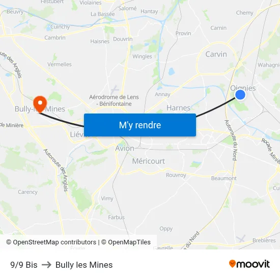 9/9 Bis to Bully les Mines map