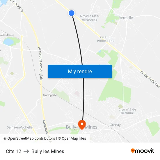 Cite 12 to Bully les Mines map