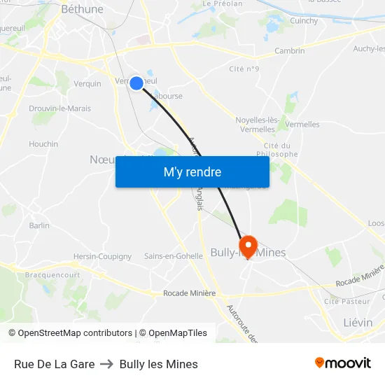Rue De La Gare to Bully les Mines map