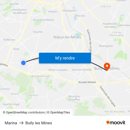 Marina to Bully les Mines map