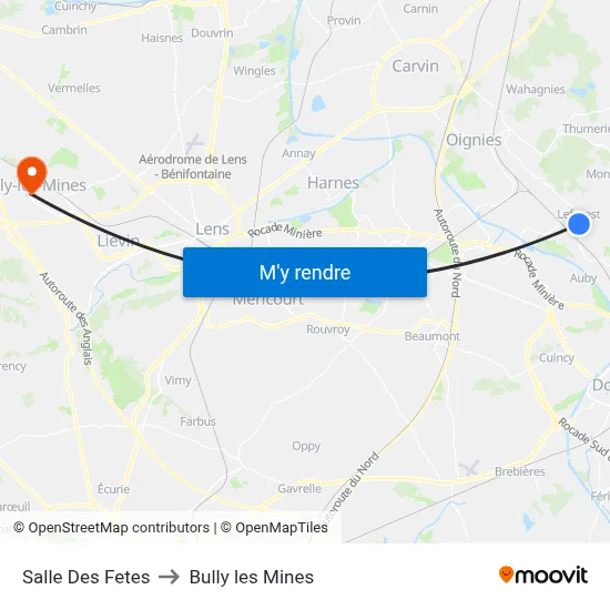 Salle Des Fetes to Bully les Mines map