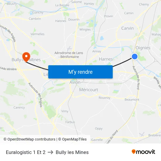 Euralogistic 1 Et 2 to Bully les Mines map