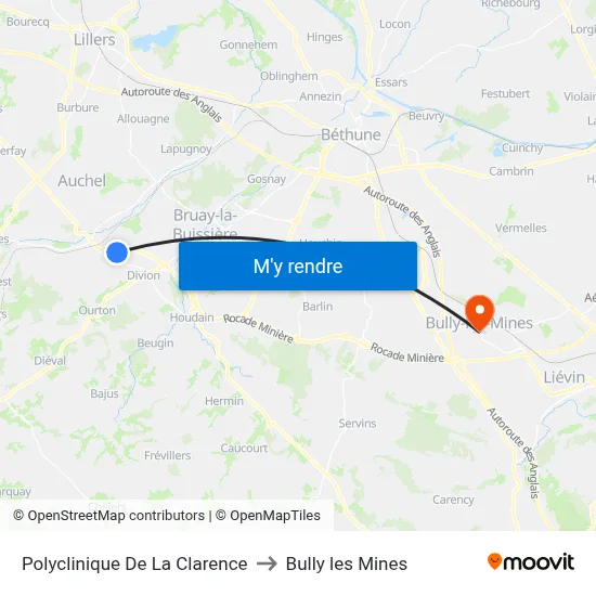 Polyclinique De La Clarence to Bully les Mines map