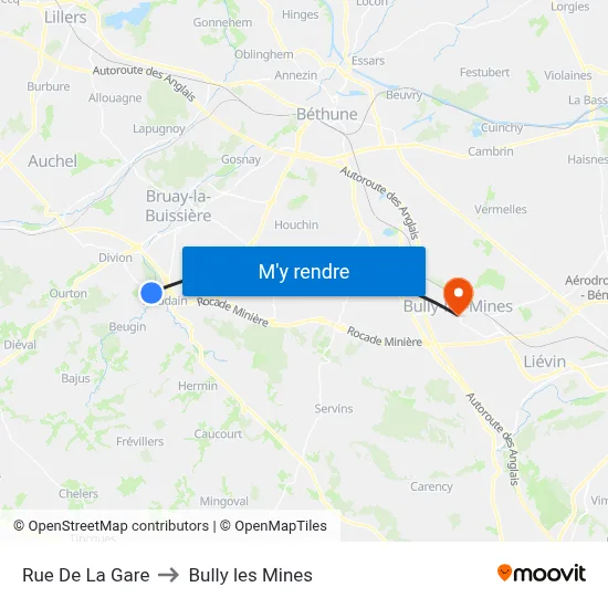 Rue De La Gare to Bully les Mines map