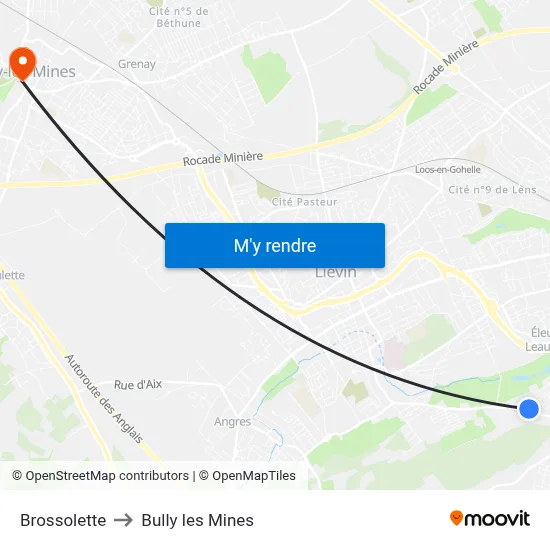 Brossolette to Bully les Mines map