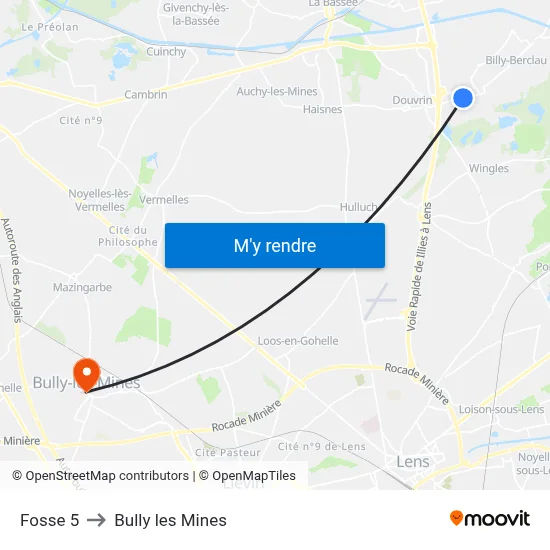 Fosse 5 to Bully les Mines map