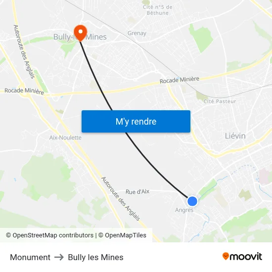 Monument to Bully les Mines map