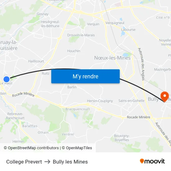 College Prevert to Bully les Mines map