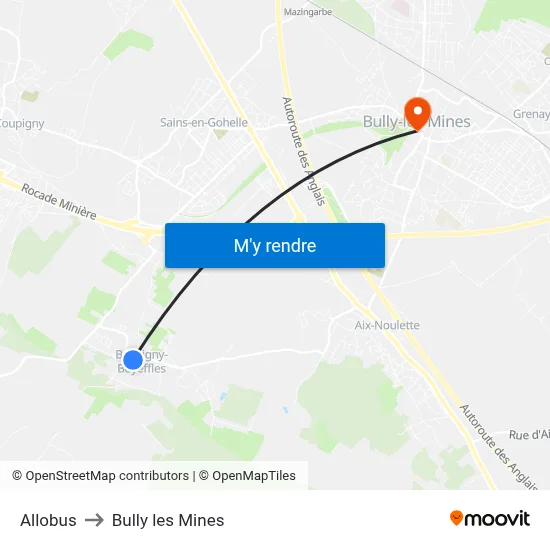 Allobus to Bully les Mines map