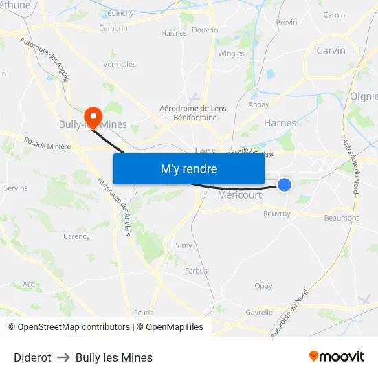 Diderot to Bully les Mines map