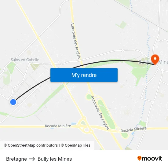 Bretagne to Bully les Mines map