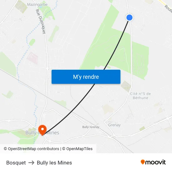 Bosquet to Bully les Mines map