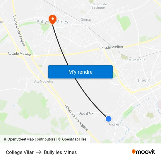 College Vilar to Bully les Mines map