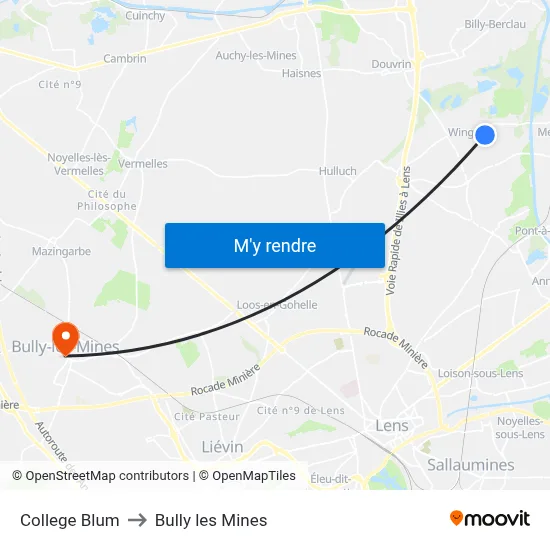College Blum to Bully les Mines map