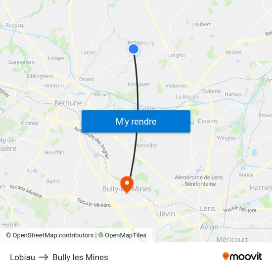 Lobiau to Bully les Mines map