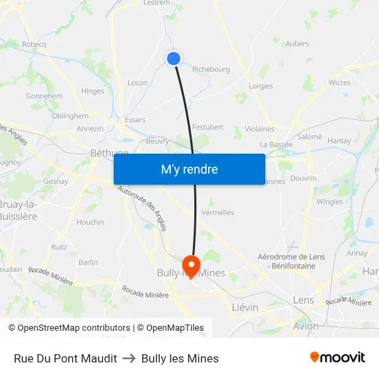 Rue Du Pont Maudit to Bully les Mines map