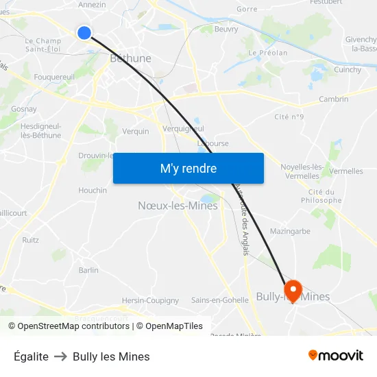 Égalite to Bully les Mines map