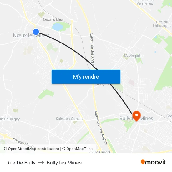 Rue De Bully to Bully les Mines map