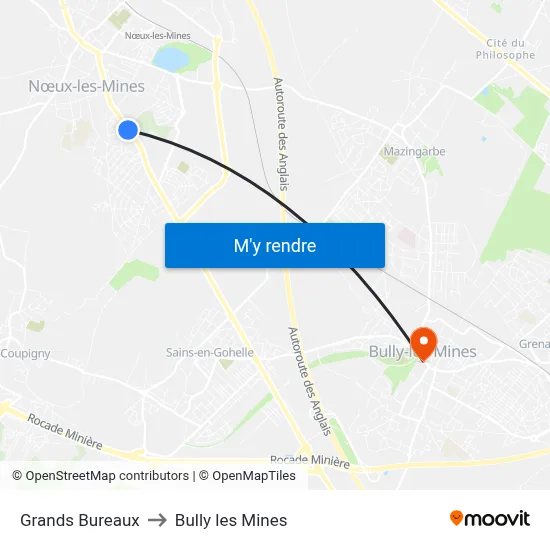 Grands Bureaux to Bully les Mines map
