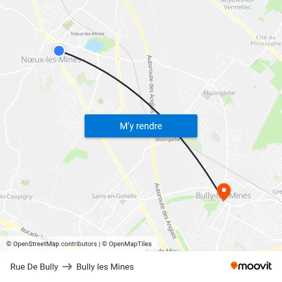 Rue De Bully to Bully les Mines map