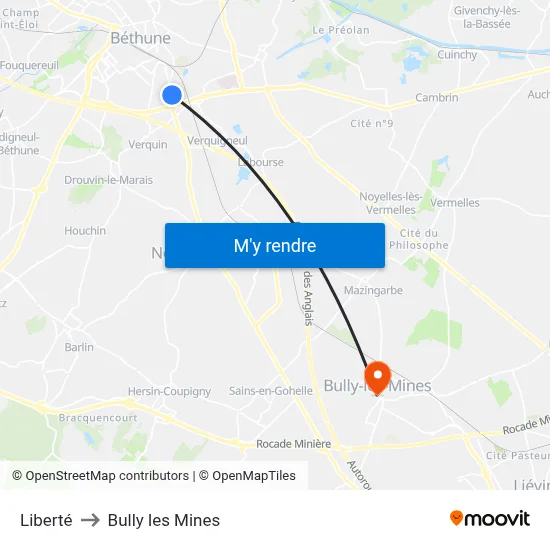 Liberté to Bully les Mines map