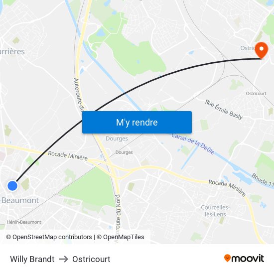 Willy Brandt to Ostricourt map