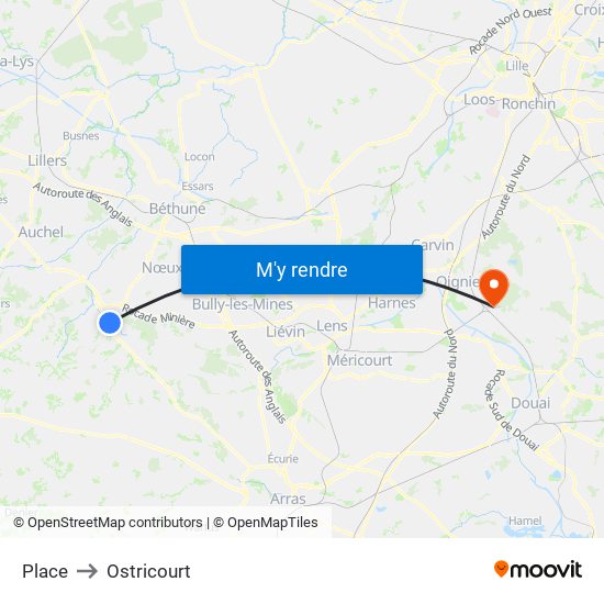 Place to Ostricourt map