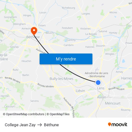 College Jean Zay to Béthune map