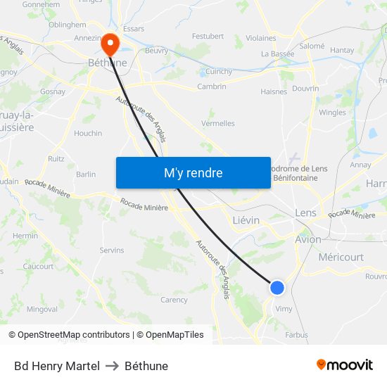 Bd Henry Martel to Béthune map