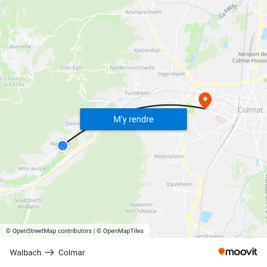 Walbach to Colmar map