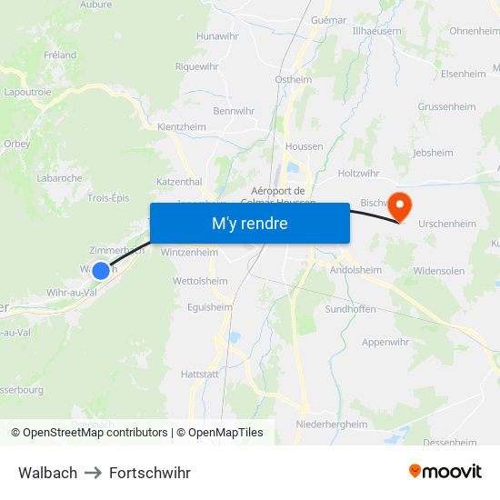 Walbach to Fortschwihr map
