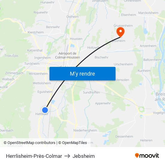 Herrlisheim-Près-Colmar to Jebsheim map