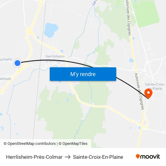 Herrlisheim-Près-Colmar to Sainte-Croix-En-Plaine map